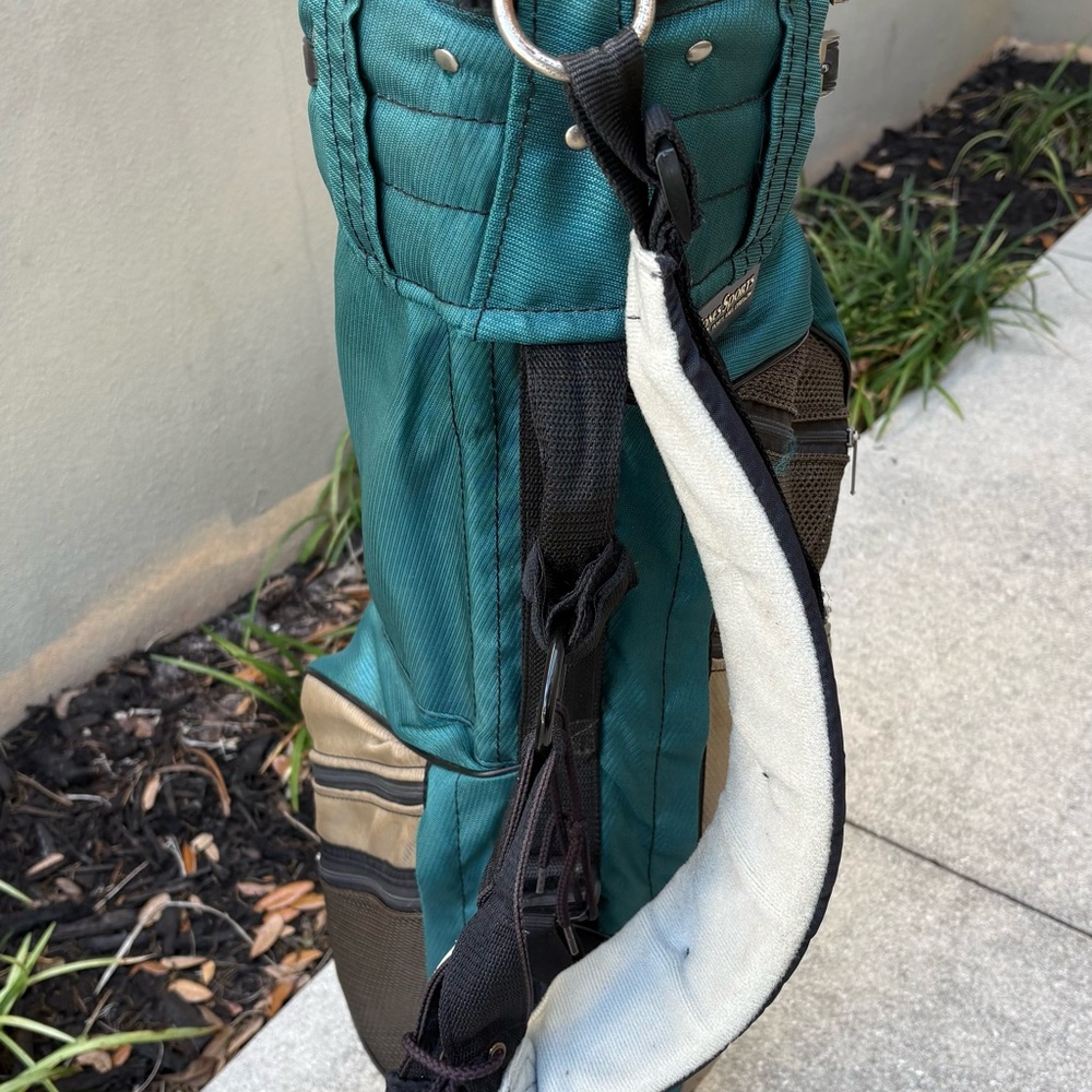 Jones Sports Co. Golf Stand Bag Green/Beige 3-way Dividers Dual Strap - Picture 6 of 8